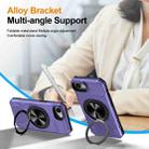 For iPhone 16e Alloy Rotating Holder MagSafe Shockproof Phone Case(Violet) - 3