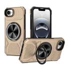 For iPhone 16e Alloy Rotating Holder MagSafe Shockproof Phone Case(Gold) - 1