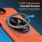 For iPhone 16e Alloy Rotating Holder MagSafe Shockproof Phone Case(Orange) - 2