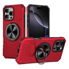 For iPhone 16 Pro Alloy Rotating Holder MagSafe Shockproof Phone Case(Red) - 1