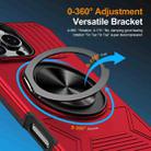 For iPhone 16 Pro Alloy Rotating Holder MagSafe Shockproof Phone Case(Red) - 2