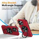 For iPhone 16 Pro Alloy Rotating Holder MagSafe Shockproof Phone Case(Red) - 3