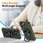 For iPhone 16 Pro Alloy Rotating Holder MagSafe Shockproof Phone Case(Army Green) - 3