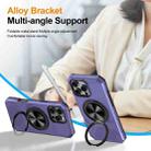 For iPhone 16 Pro Alloy Rotating Holder MagSafe Shockproof Phone Case(Violet) - 3
