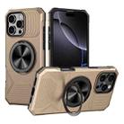 For iPhone 16 Pro Alloy Rotating Holder MagSafe Shockproof Phone Case(Gold) - 1