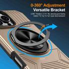 For iPhone 16 Pro Alloy Rotating Holder MagSafe Shockproof Phone Case(Gold) - 2