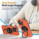 For iPhone 16 Pro Alloy Rotating Holder MagSafe Shockproof Phone Case(Orange) - 3