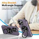 For iPhone 16 Pro Alloy Rotating Holder MagSafe Shockproof Phone Case(Dark Purple) - 3