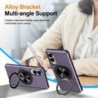 For Samsung Galaxy S25 Edge 5G Alloy Rotating Holder MagSafe Shockproof Phone Case(Dark Purple) - 3