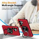 For Samsung Galaxy S25 Ultra 5G Alloy Rotating Holder MagSafe Shockproof Phone Case(Red) - 3