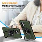 For Samsung Galaxy S25 Ultra 5G Alloy Rotating Holder MagSafe Shockproof Phone Case(Army Green) - 3