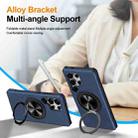 For Samsung Galaxy S25 Ultra 5G Alloy Rotating Holder MagSafe Shockproof Phone Case(Blue) - 3