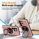For Samsung Galaxy S25 Ultra 5G Alloy Rotating Holder MagSafe Shockproof Phone Case(Rose Gold) - 3