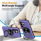 For Samsung Galaxy S25 Ultra 5G Alloy Rotating Holder MagSafe Shockproof Phone Case(Violet) - 3