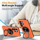For Samsung Galaxy S25 Ultra 5G Alloy Rotating Holder MagSafe Shockproof Phone Case(Orange) - 3