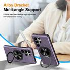 For Samsung Galaxy S25 Ultra 5G Alloy Rotating Holder MagSafe Shockproof Phone Case(Dark Purple) - 3