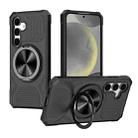 For Samsung Galaxy A15 5G Alloy Rotating Holder MagSafe Shockproof Phone Case(Black) - 1