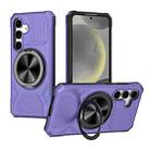 For Samsung Galaxy A15 5G Alloy Rotating Holder MagSafe Shockproof Phone Case(Violet) - 1