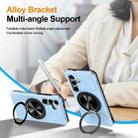 For Samsung Galaxy A55 5G Alloy Rotating Holder MagSafe Shockproof Phone Case(Sky Blue) - 3