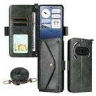 For Nothing Phone 3a Multi-card Slots Crossbody Cowhide Leather Phone Case(Green) - 1