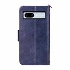 For Google Pixel 7a Multi-card Slots Crossbody Cowhide Leather Phone Case(Blue) - 3