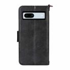 For Google Pixel 7a Multi-card Slots Crossbody Cowhide Leather Phone Case(Black) - 3