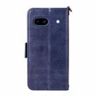 For Google Pixel 8a Multi-card Slots Crossbody Cowhide Leather Phone Case(Blue) - 3