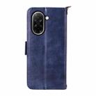 For Redmi A5 4G 173.3mm Multi-card Slots Crossbody Cowhide Leather Phone Case(Blue) - 3