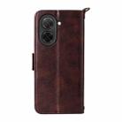 For Xiaomi Poco C71 / Redmi A5 4G 171.7mm Multi-card Slots Crossbody Cowhide Leather Phone Case(Brown) - 3