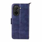 For Xiaomi Poco C71 / Redmi A5 4G 171.7mm Multi-card Slots Crossbody Cowhide Leather Phone Case(Blue) - 3