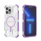 For iPhone 13 Pro BIBERCAS Transparent Color Series MagSafe Air Bag Shockproof Phone Case(Purple) - 1