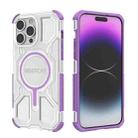 For iPhone 14 Pro Max BIBERCAS Transparent Color Series MagSafe Air Bag Shockproof Phone Case(Purple) - 1