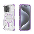 For iPhone 15 Pro BIBERCAS Transparent Color Series MagSafe Air Bag Shockproof Phone Case(Purple) - 1