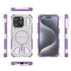 For iPhone 15 Pro BIBERCAS Transparent Color Series MagSafe Air Bag Shockproof Phone Case(Purple) - 2