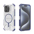 For iPhone 15 Pro BIBERCAS Transparent Color Series MagSafe Air Bag Shockproof Phone Case(Blue) - 1