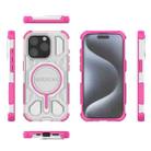 For iPhone 15 Pro BIBERCAS Transparent Color Series MagSafe Air Bag Shockproof Phone Case(Pink) - 2