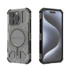 For iPhone 15 Pro BIBERCAS Transparent Color Series MagSafe Air Bag Shockproof Phone Case(Black) - 1