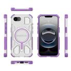 For iPhone 16e BIBERCAS Transparent Color Series MagSafe Air Bag Shockproof Phone Case(Purple) - 2