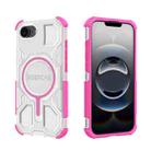 For iPhone 16e BIBERCAS Transparent Color Series MagSafe Air Bag Shockproof Phone Case(Pink) - 1