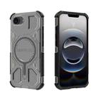 For iPhone 16e BIBERCAS Transparent Color Series MagSafe Air Bag Shockproof Phone Case(Black) - 1