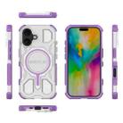 For iPhone 16 BIBERCAS Transparent Color Series MagSafe Air Bag Shockproof Phone Case(Purple) - 2