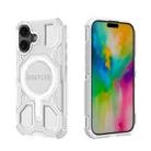 For iPhone 16 BIBERCAS Transparent Color Series MagSafe Air Bag Shockproof Phone Case(White) - 1