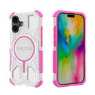 For iPhone 16 BIBERCAS Transparent Color Series MagSafe Air Bag Shockproof Phone Case(Pink) - 1