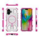 For iPhone 16 BIBERCAS Transparent Color Series MagSafe Air Bag Shockproof Phone Case(Pink) - 2