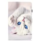 For Samsung Galaxy Tab A7 (2020) T500 Colored Drawing Pattern Horizontal Flip PU Leather Case with Holder & Card Slots & Anti-skid Strip & Sleep / Wake-up Function(White Cat) - 2