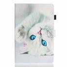 For Samsung Galaxy Tab S8 / Galaxy Tab S7 11.0 T870 Colored Drawing Pattern Horizontal Flip PU Leather Case with Holder & Card Slots & Anti-skid Strip & Sleep / Wake-up Function(White Cat) - 1