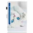 For Samsung Galaxy Tab S8 / Galaxy Tab S7 11.0 T870 Colored Drawing Pattern Horizontal Flip PU Leather Case with Holder & Card Slots & Anti-skid Strip & Sleep / Wake-up Function(White Cat) - 2