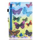 For Samsung Galaxy Tab S8 / Galaxy Tab S7 11.0 T870 Colored Drawing Pattern Horizontal Flip PU Leather Case with Holder & Card Slots & Anti-skid Strip & Sleep / Wake-up Function(Colorful Butterflies) - 3