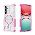For Samsung Galaxy S25 5G BIBERCAS Transparent Color Series MagSafe Air Bag Shockproof Phone Case(Pink) - 1