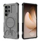 For Samsung Galaxy S25 Ultra 5G BIBERCAS Transparent Color Series MagSafe Air Bag Shockproof Phone Case(Black) - 1